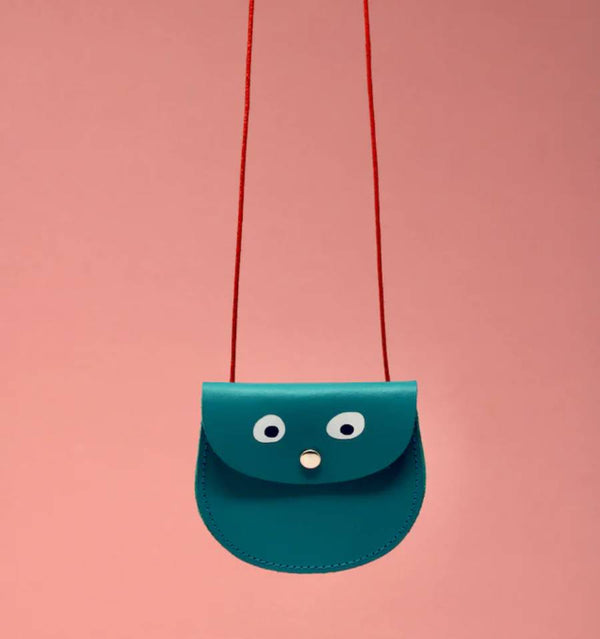 Googly Eye Pocket Money Purse Turquoise