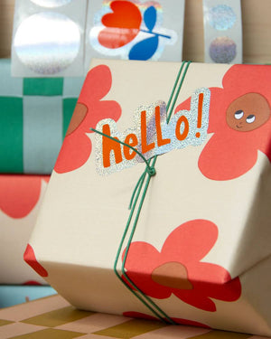 Aufkleber Glitzer-Hello Orange (10 Stk.)