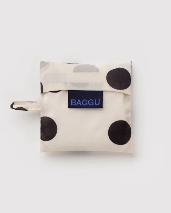 Baby Baggu Cream and Black Polka Dot