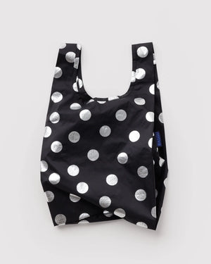 Baby Baggu Einkaufsbeutel Silver Metallic Polka Dot