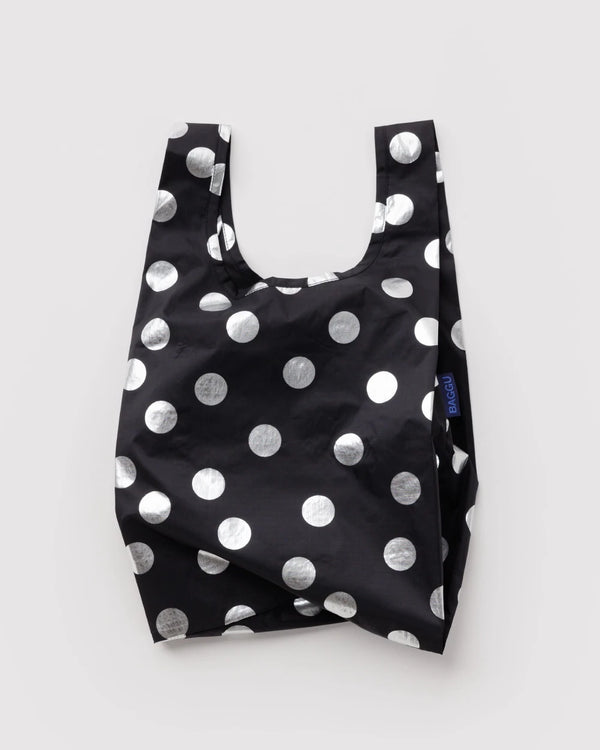 Baby Baggu Einkaufsbeutel Silver Metallic Polka Dot