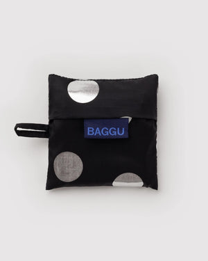 Baby Baggu Einkaufsbeutel Silver Metallic Polka Dot