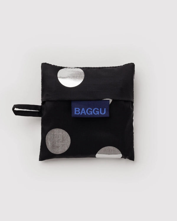 Baby Baggu Einkaufsbeutel Silver Metallic Polka Dot
