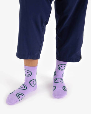 Baggu - Crew Socks Happy Lavender
