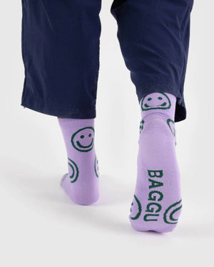 Baggu - Crew Socks Happy Lavender