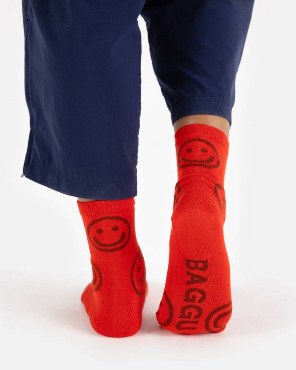 Crew Socks Happy Red
