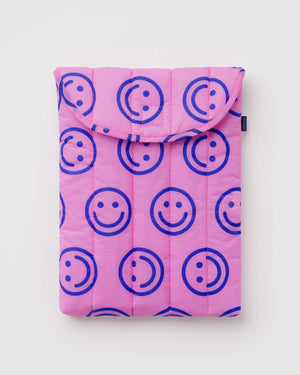 Baggu Puffy Laptop Sleeve 13"/14" Pop Pink Happy