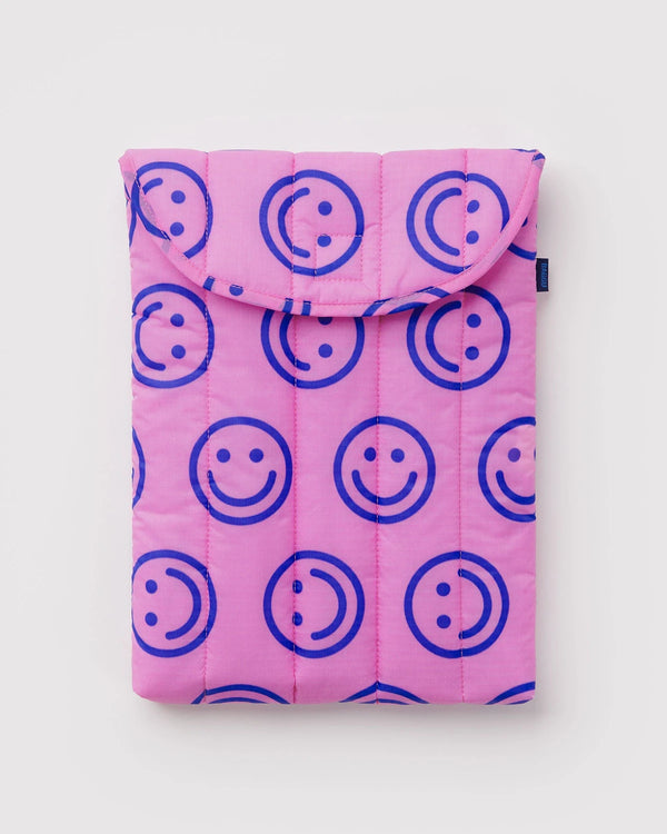 Baggu Puffy Laptop Sleeve 13"/14" Pop Pink Happy