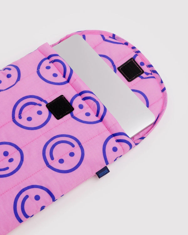 Baggu Puffy Laptop Sleeve 13"/14" Pop Pink Happy