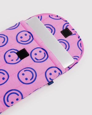 Baggu Puffy Laptop Sleeve 16" Pop Pink Happy