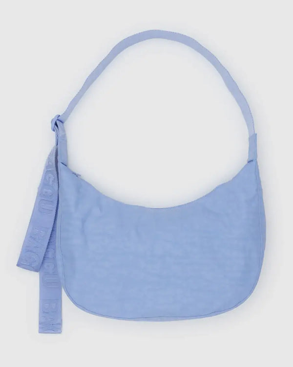 Medium Nylon Crescent Bag French Blue