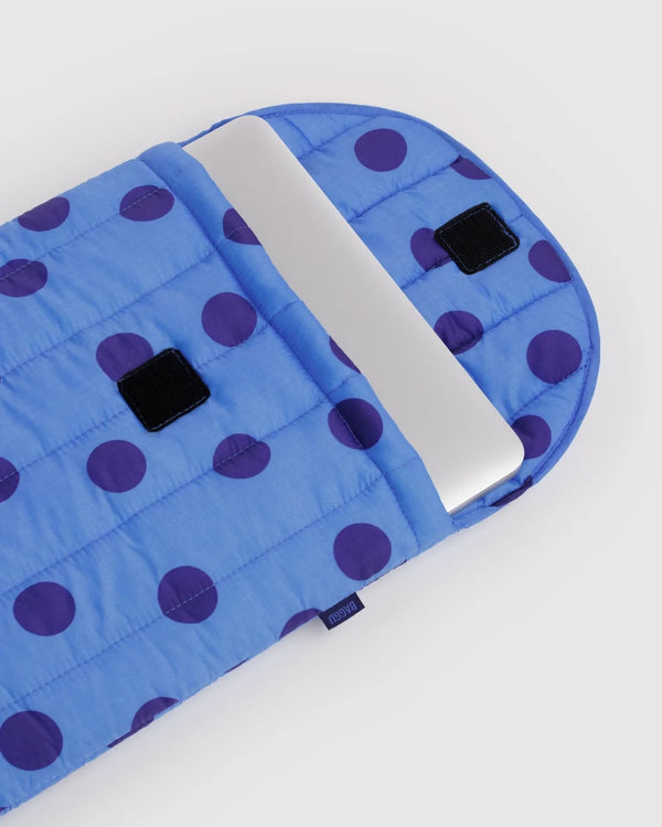 Baggu Puffy Laptop Sleeve 16" Blue Polka Dot