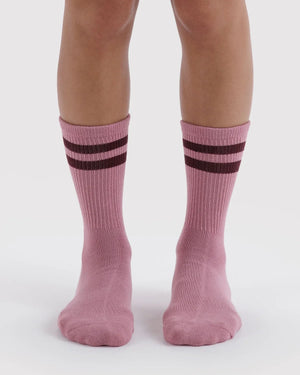 Baggu Ribbed Socks Wild Plum Stripe