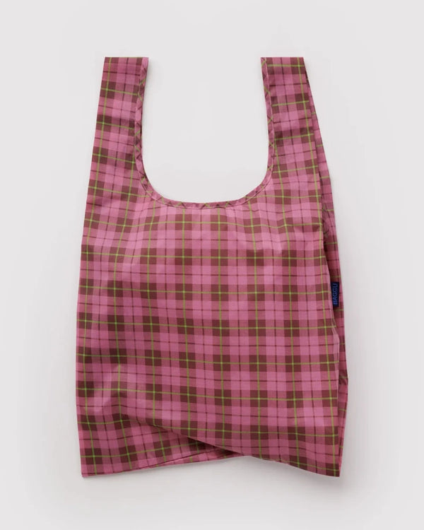 Baggu Standard Einkaufsbeutel Azalea Pink Tartan