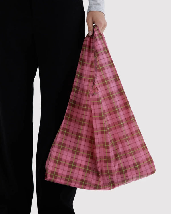 Baggu Standard Einkaufsbeutel Azalea Pink Tartan
