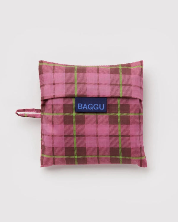 Baggu Standard Einkaufsbeutel Azalea Pink Tartan