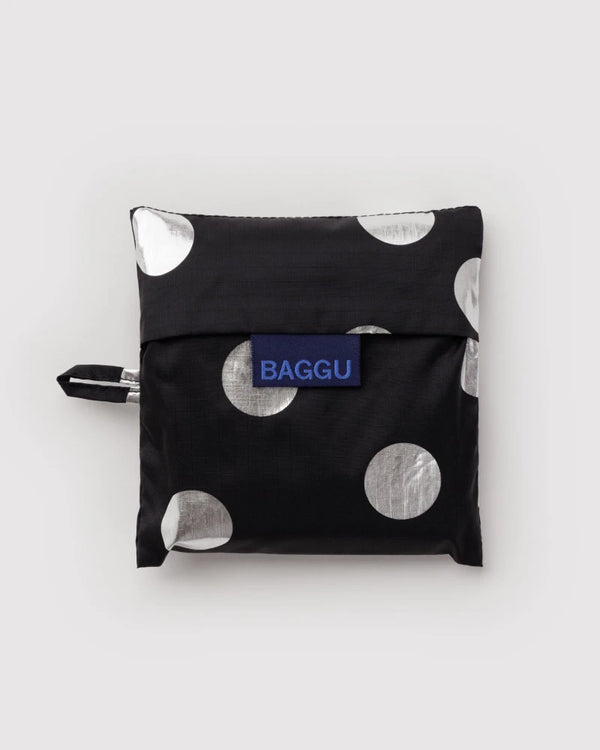Baggu Standard Einkaufsbeutel Silver Metallic Polka Dots
