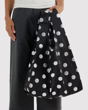 Baggu Standard Einkaufsbeutel Silver Metallic Polka Dots