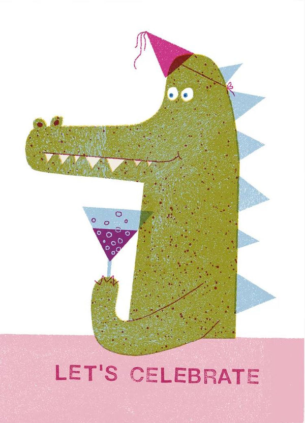 Cheers Croco Let's Celebrate Postkarte