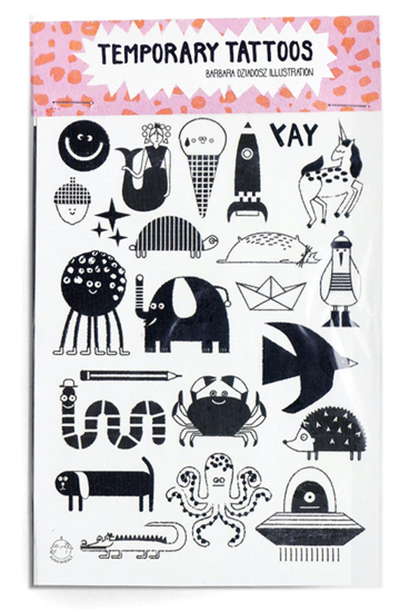 Characters Black Temporary Tattoos