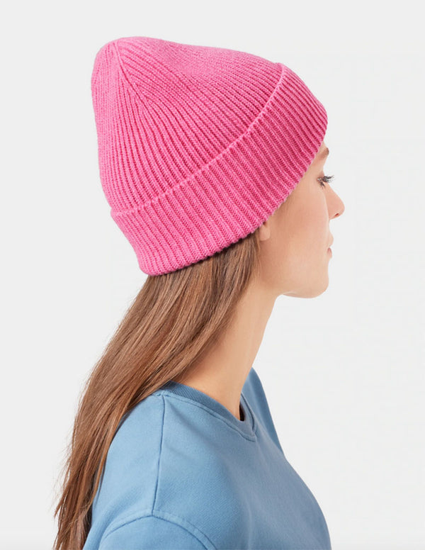 Merino Wool Beanie Red Tangerine