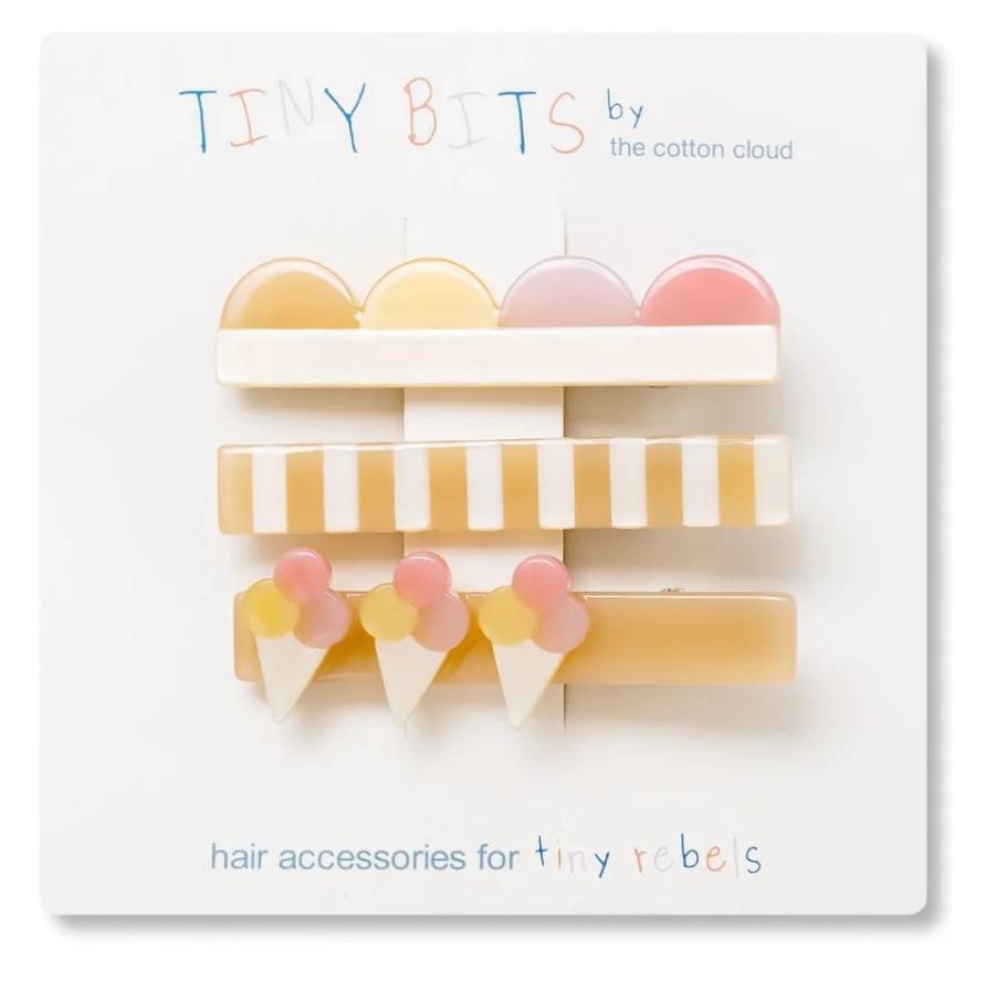 Set mit 3 Haarspangen Ice Cream
