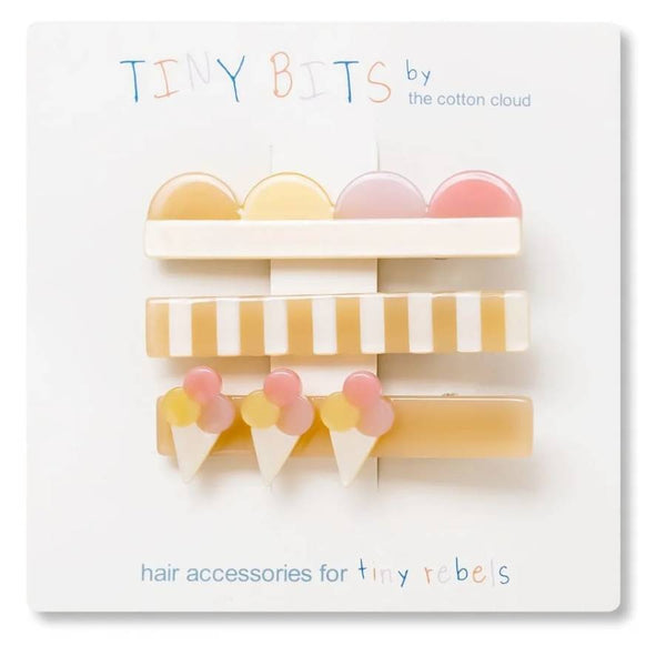 Set mit 3 Haarspangen Ice Cream