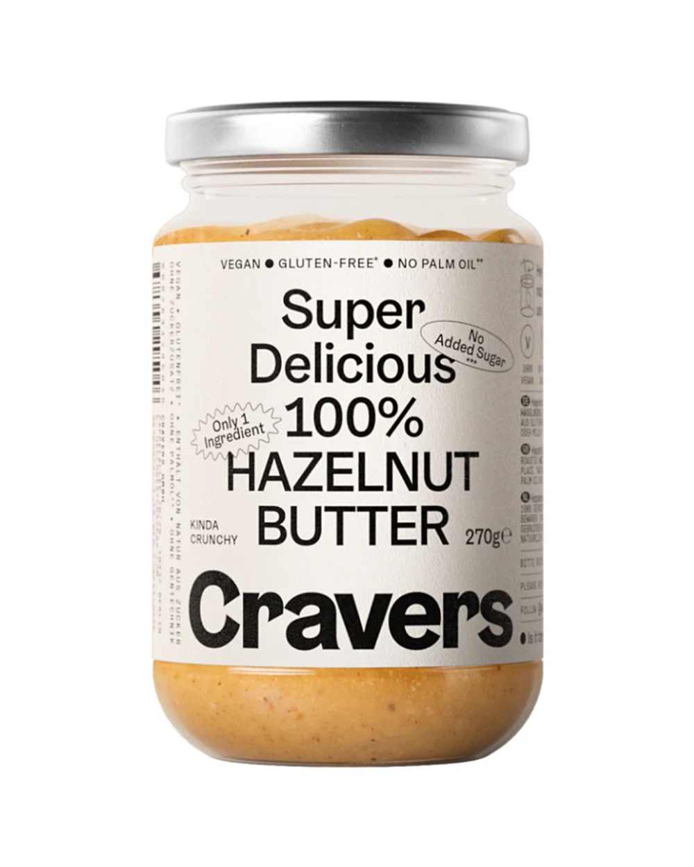 CRAVERS Super Delicious 100% Hazelnut Butter - 270g