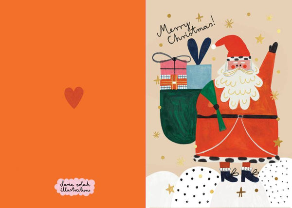 Santa Gold Klappkarte