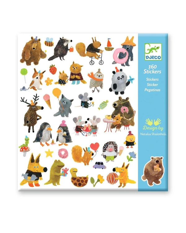 Djeco 160 Sticker: Kuschelige Freunde