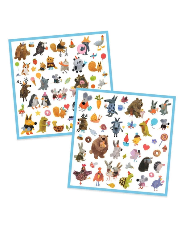 Djeco 160 Sticker: Kuschelige Freunde