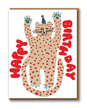Egg Press - Party Cheetah Birthday Klappkarte
