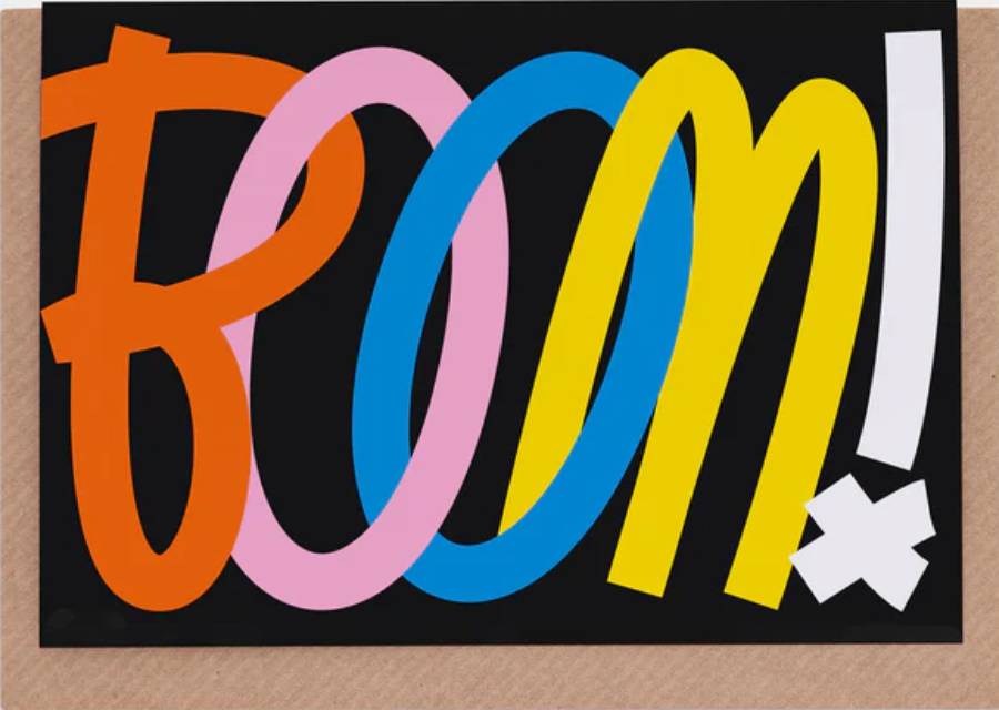 Boom! Greeting Card Klappkarte