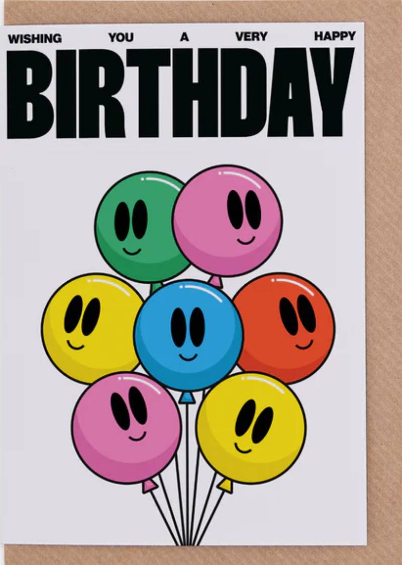 Wishing You A Happy Birthday Balloons Klappkarte