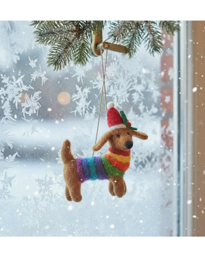 Rainbow Dog Filzanhänger