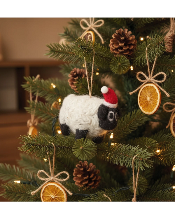 Black Christmas Sheep Filzanhänger