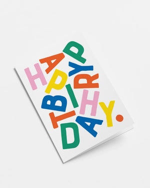 Graphic Factory - Happy Birthday Big Typo Klappkarte