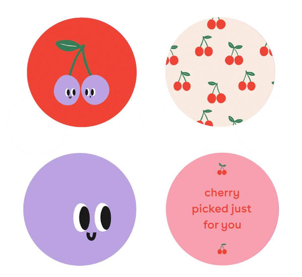 Aufkleber Happy Cherries Mixed (10 Stk.)