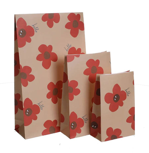 Geschenktüte Hello Flowers mit Boden (5er-Pack)