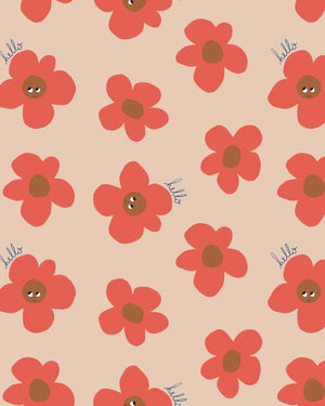 Geschenktüte Hello Flowers mit Boden (5er-Pack)