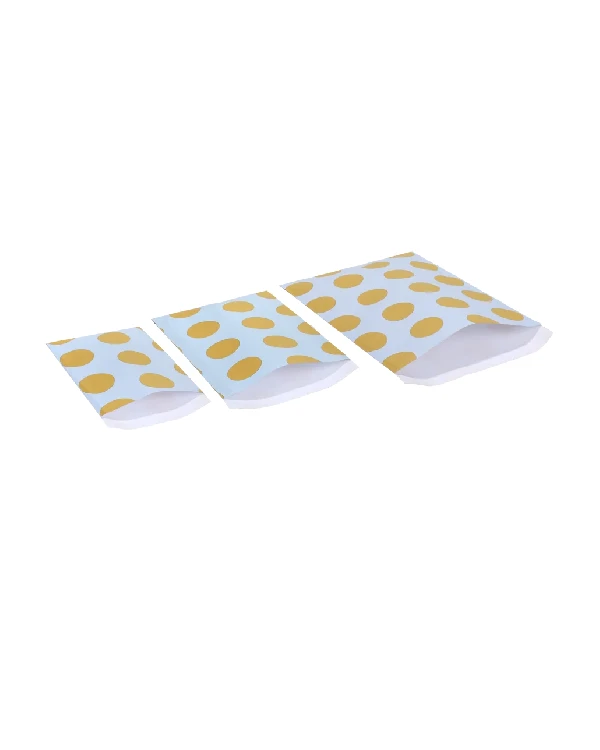 Flache Geschenktüte Lottie Dottie Light Blue + Curry (5er Pack)