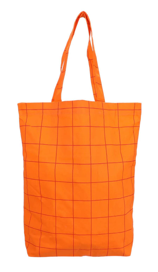 Shopper Baumwolle Grid Flame Orange