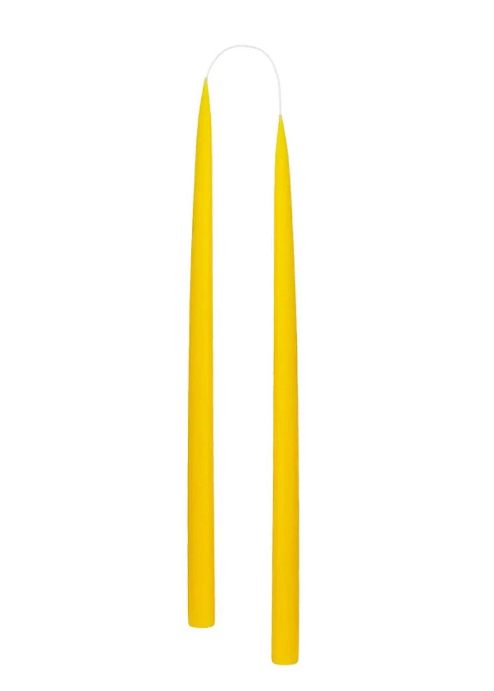 Hand Dipped Candle Lemon Yellow H35cm (2er Set)