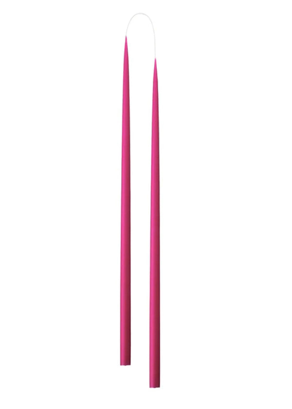 Slim Colored Candle Cerise (2er-Set)