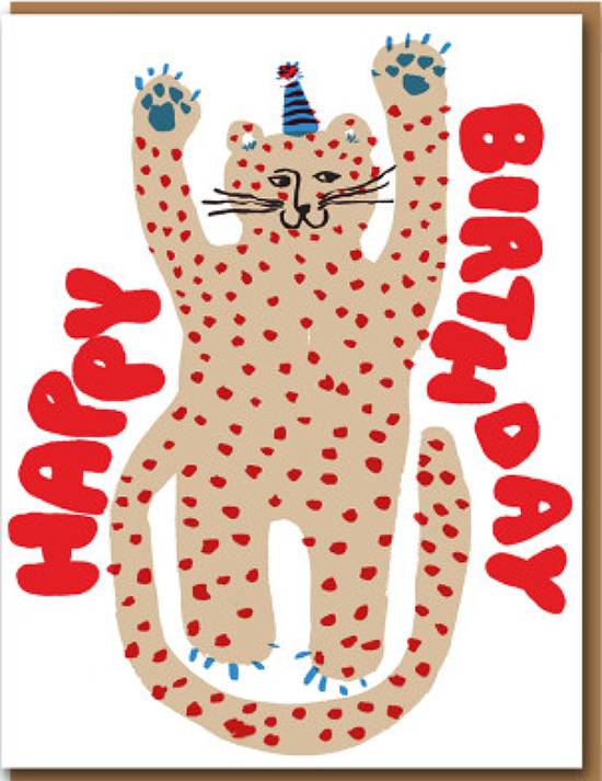 Party Cheetah Birthday Klappkarte