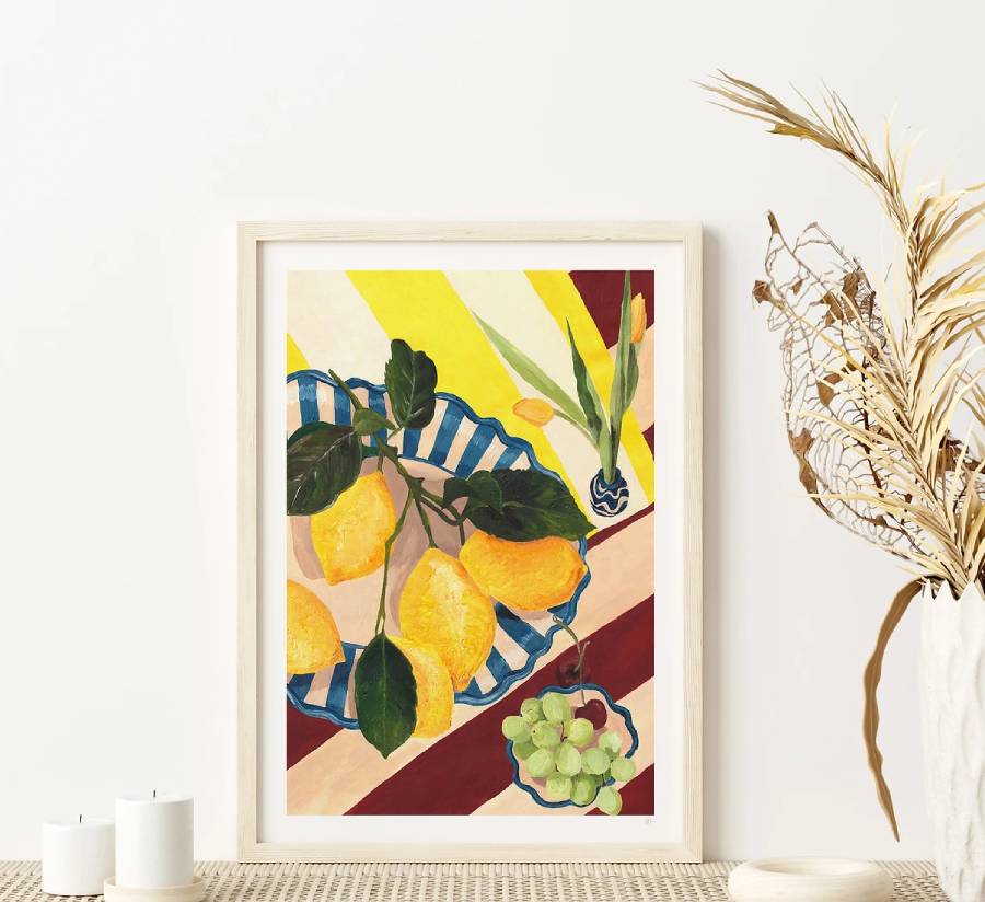 Lemons and Grapes Poster (50x70cm)