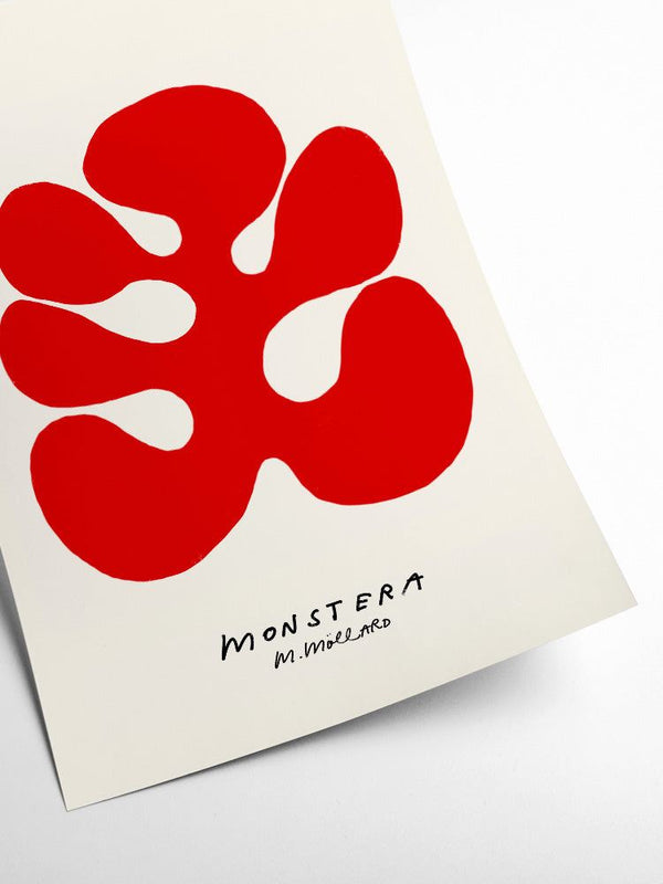 Red Monstera Print (30x40cm)