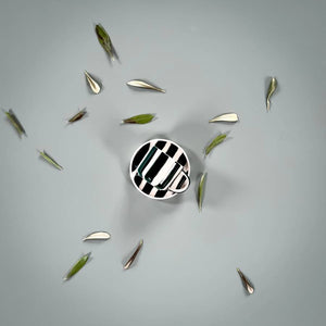 Espressotasse mit Unterteller Stripes Gentle Green (2er Set)