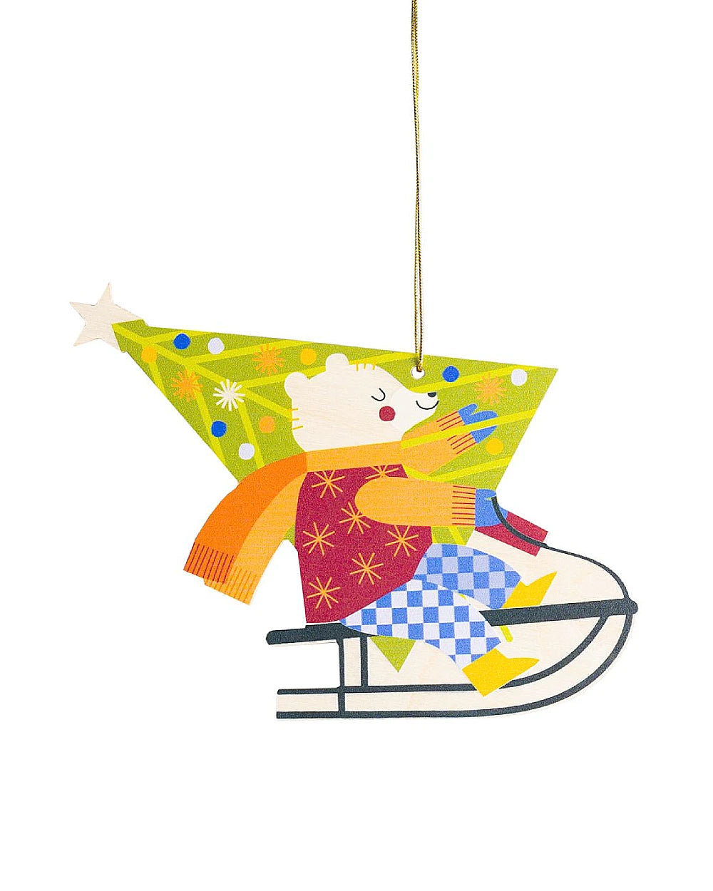 Hölzerner Weihnachtsbaum-Anhänger Bär