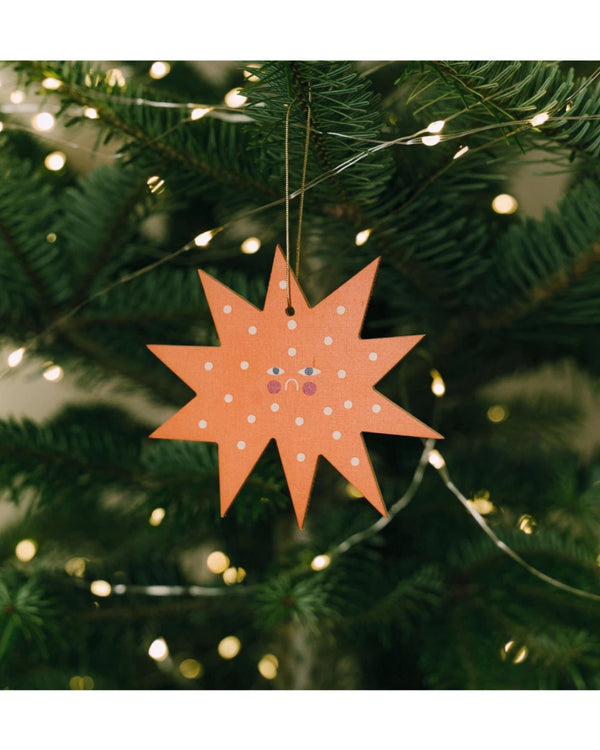 Hölzerner Weihnachtsbaum-Anhänger Stern